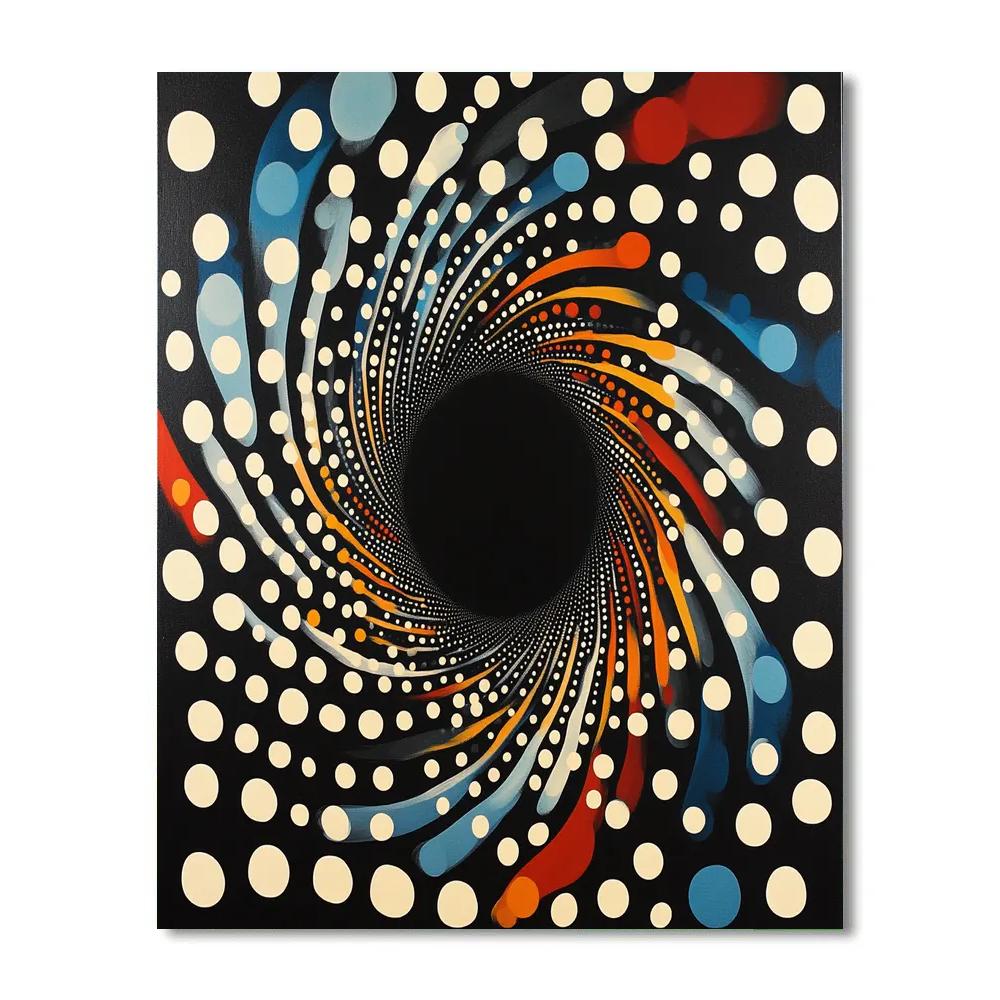 Yayoi Kusama Inspired Chromatic Event Horizon Dotscape Numbered painting kits