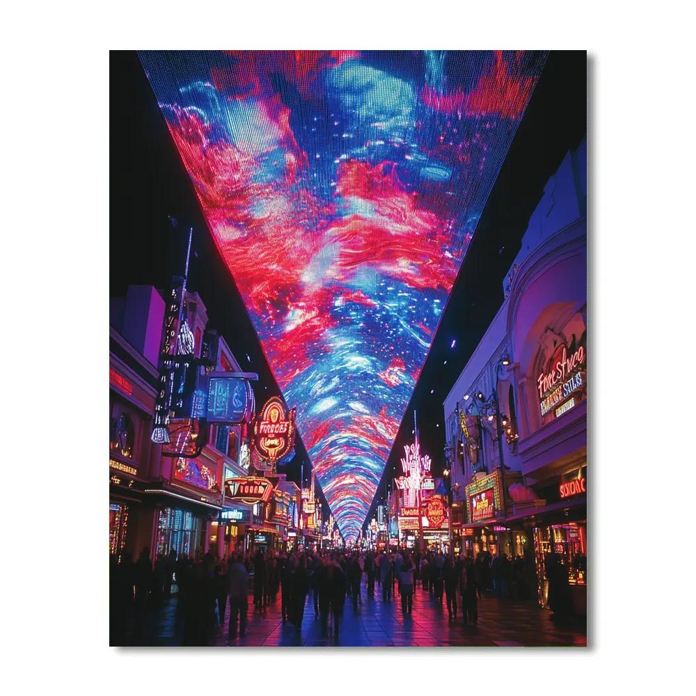 Fremont Street Canopy In Full Glow - Las Vegas, United States paint by color
