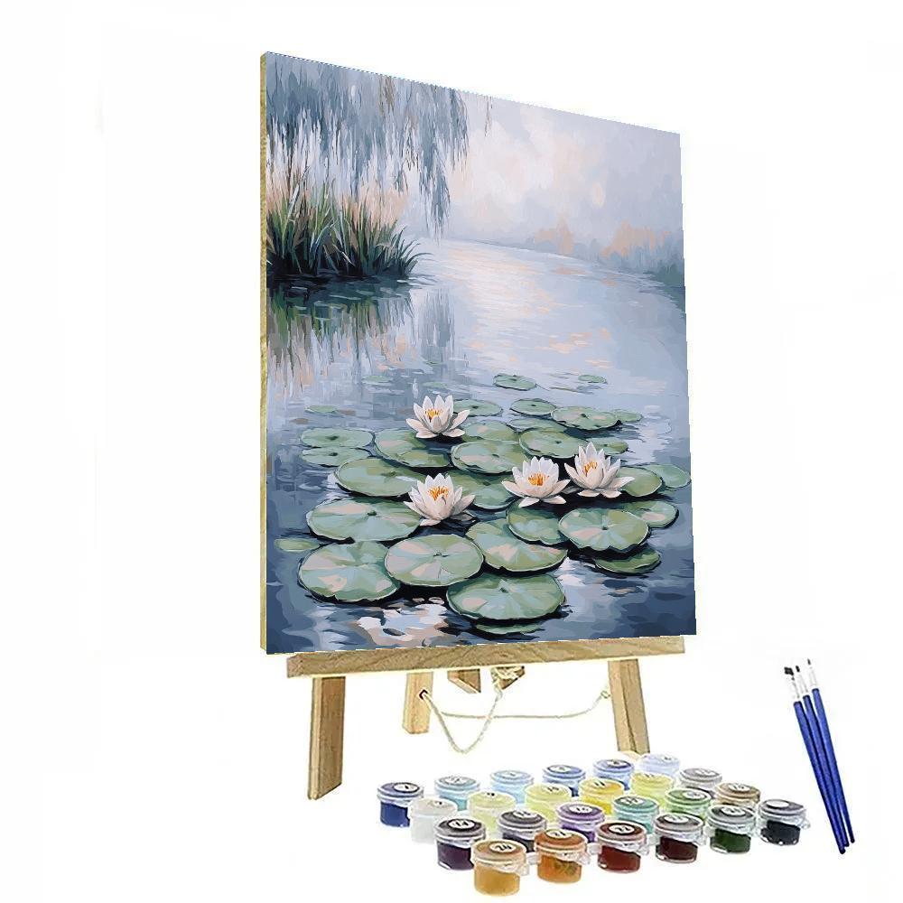 Claude Monet Inspired Waterlilies Under Pearl Fog Paint by numbers art