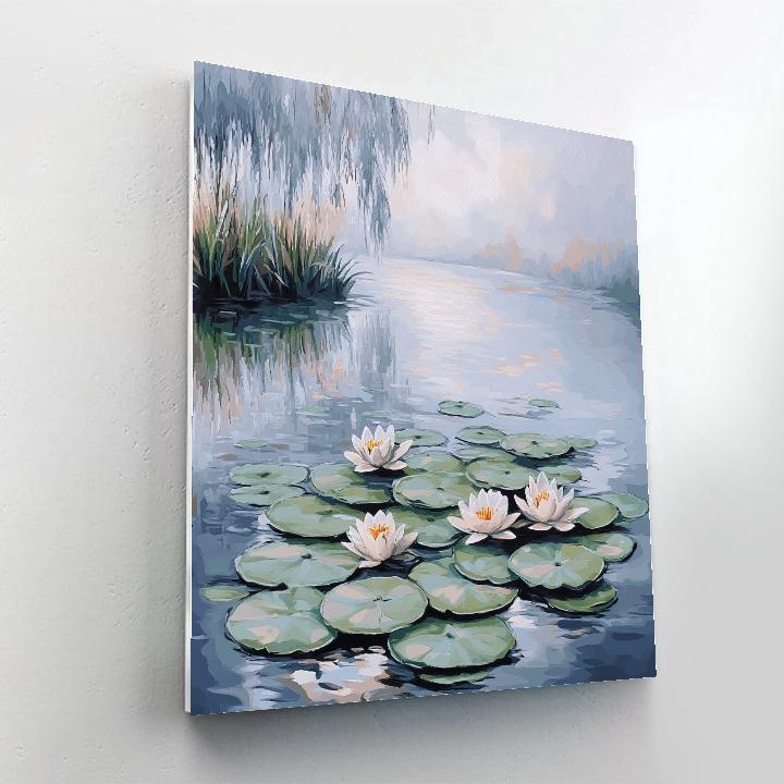 Claude Monet Inspired Waterlilies Under Pearl Fog Paint by numbers art