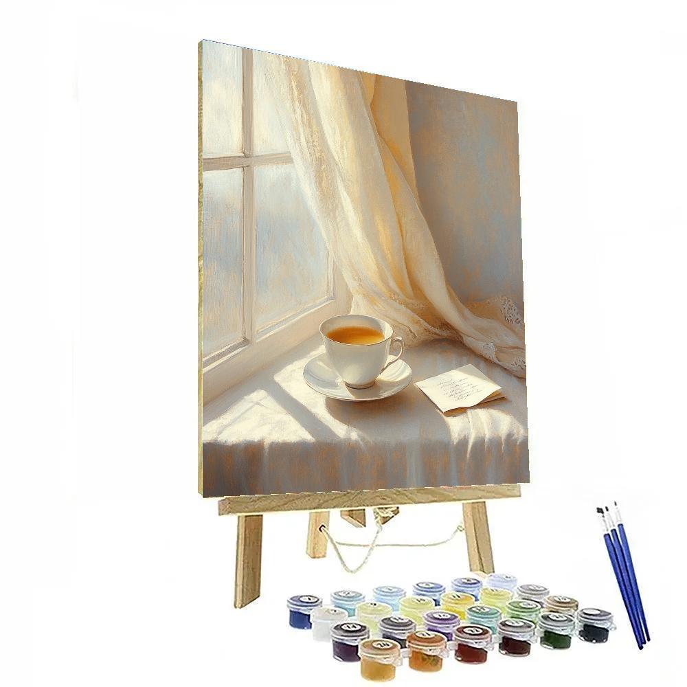 Johannes Vermeer Inspired Morning Window With Tea Paint by numbers art