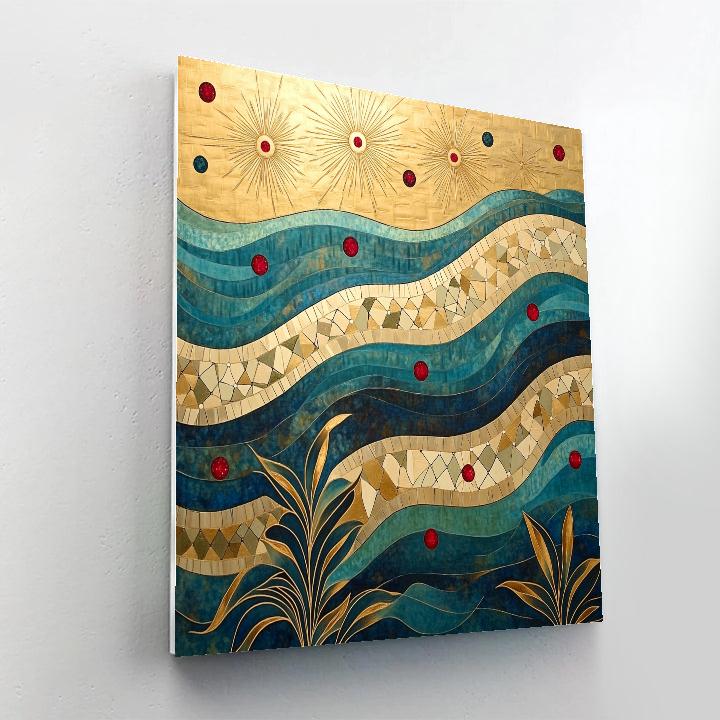 Gustav Klimt Inspired Ornamental River Of Constellations paint by colorGustav Klimt Inspired Ornamental River of Constellations - DIY Painting By Numbers Kit - Image 2