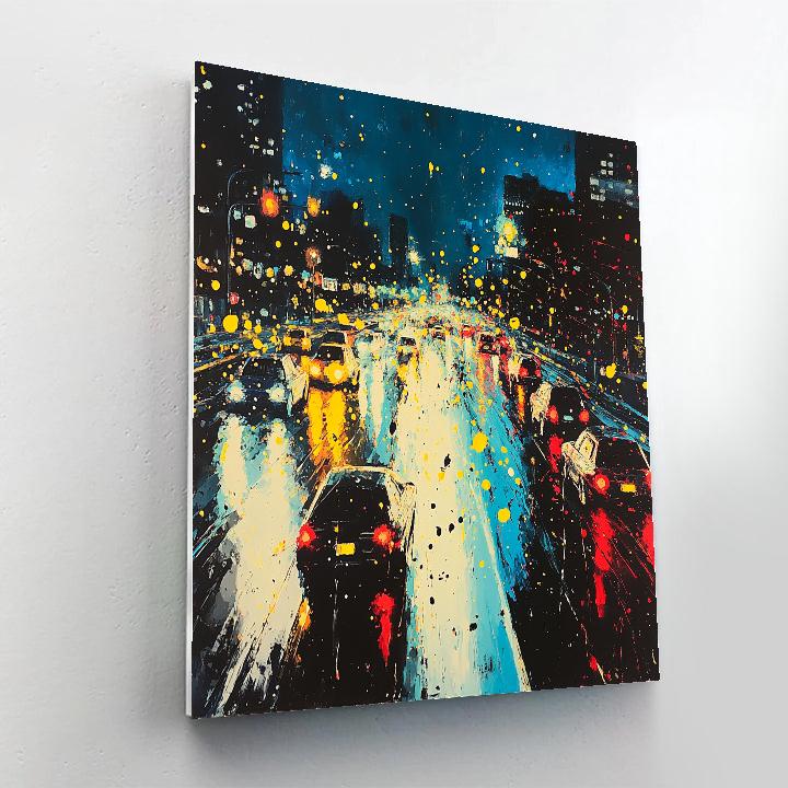 Jackson Pollock Inspired Citylights Night Traffic Painting by numbers kit