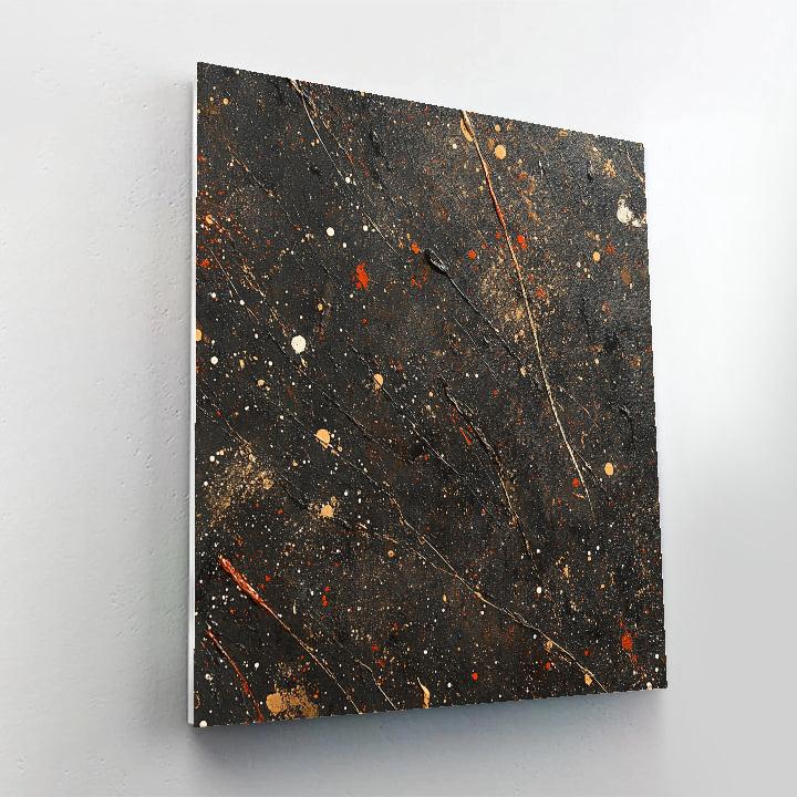 Jackson Pollock Inspired Volcanic Ashfall In Ochre And Charcoal paint by number