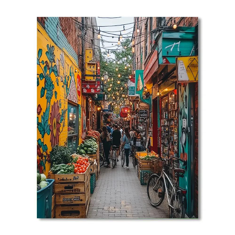 Kensington Market Alley Murals - Toronto, Canada Paint by numbers kits