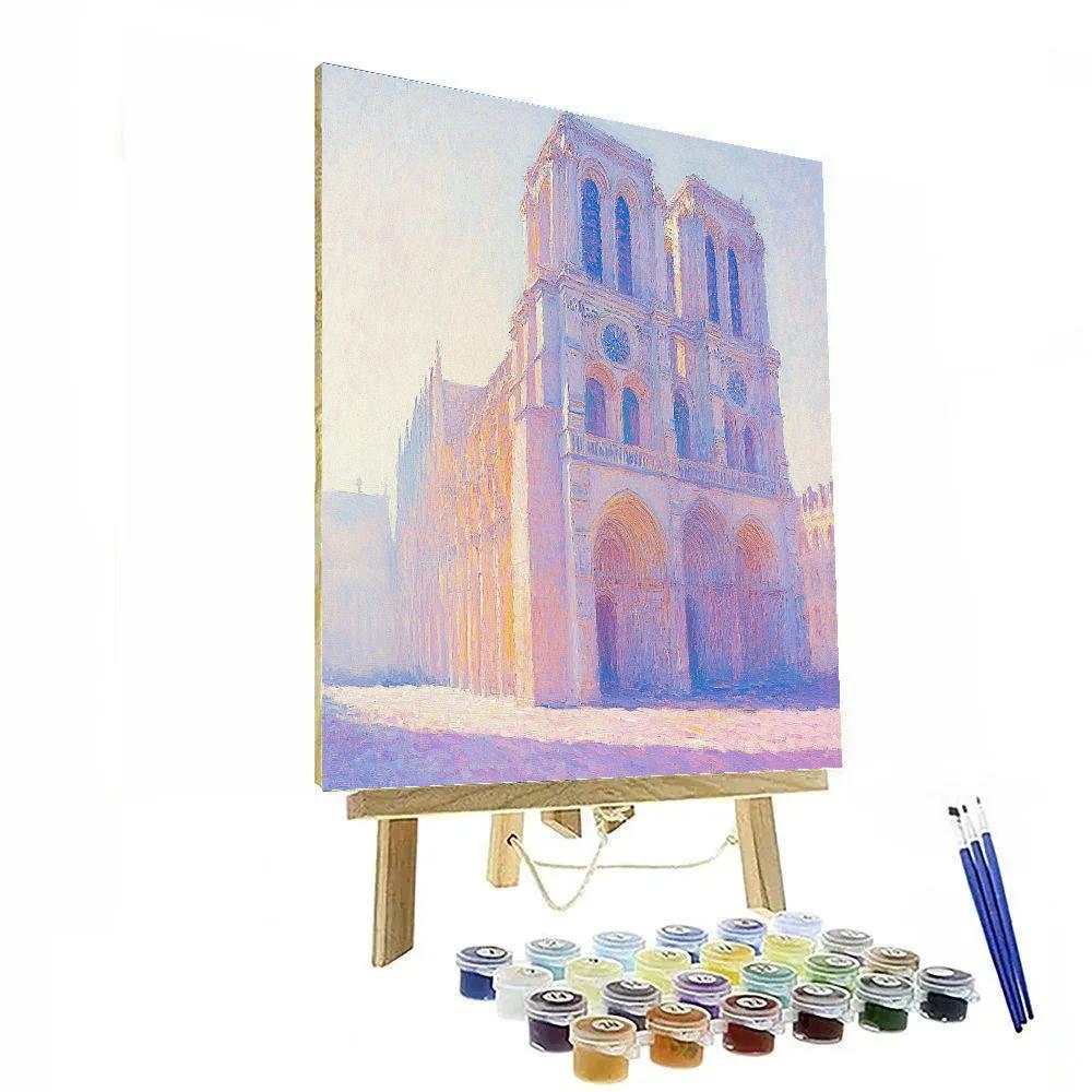 Claude Monet Inspired Rouen Cathedral Light Study In Rose Haze Numbered painting kits