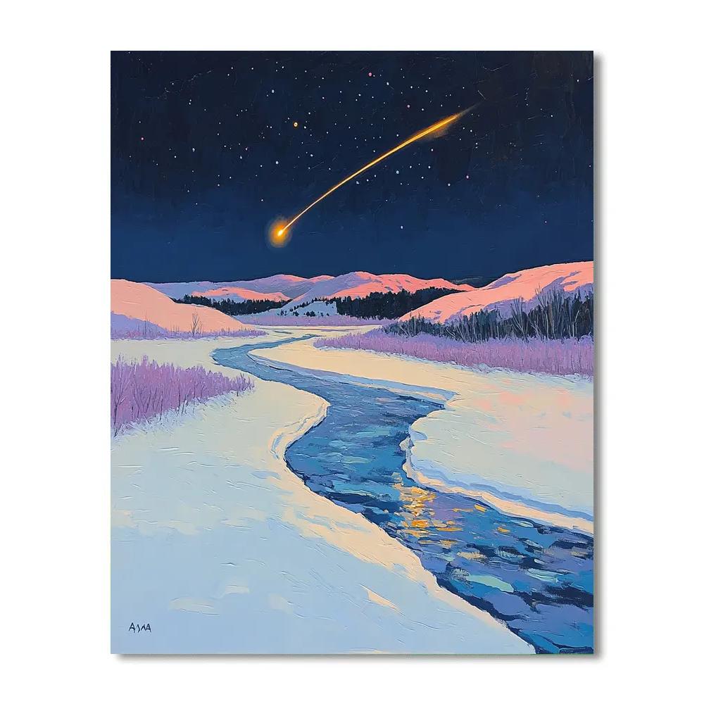 A.Y. Jackson Inspired Meteor Light On Algoma Winter Ridges Paint by numbers art