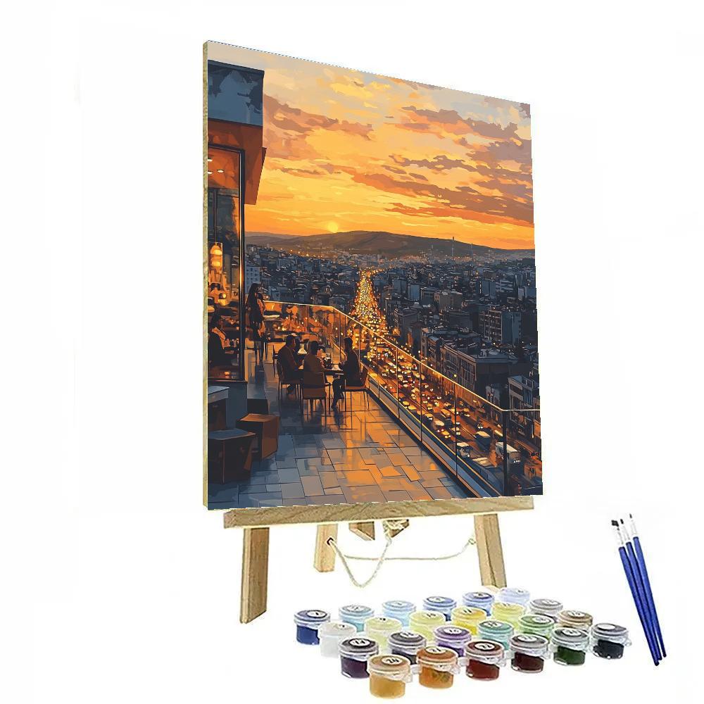 Cappadocia Style Rooftop Viewpoint Over City Streets - Ankara, Turkey paint by number