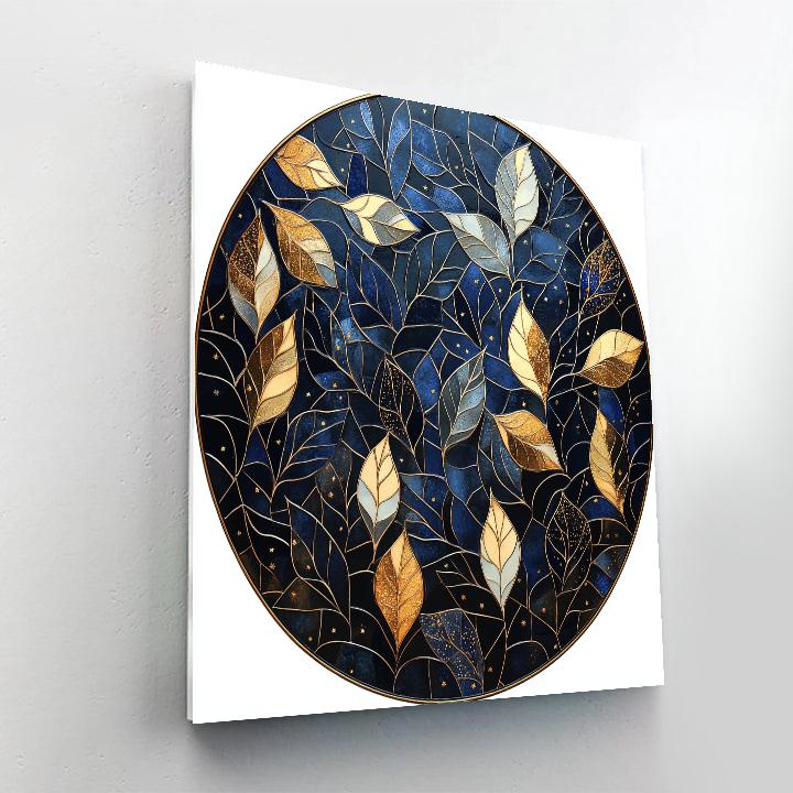 Gustav Klimt Inspired Midnight Canopy Of Mosaic Leaves DIY paint by numbers