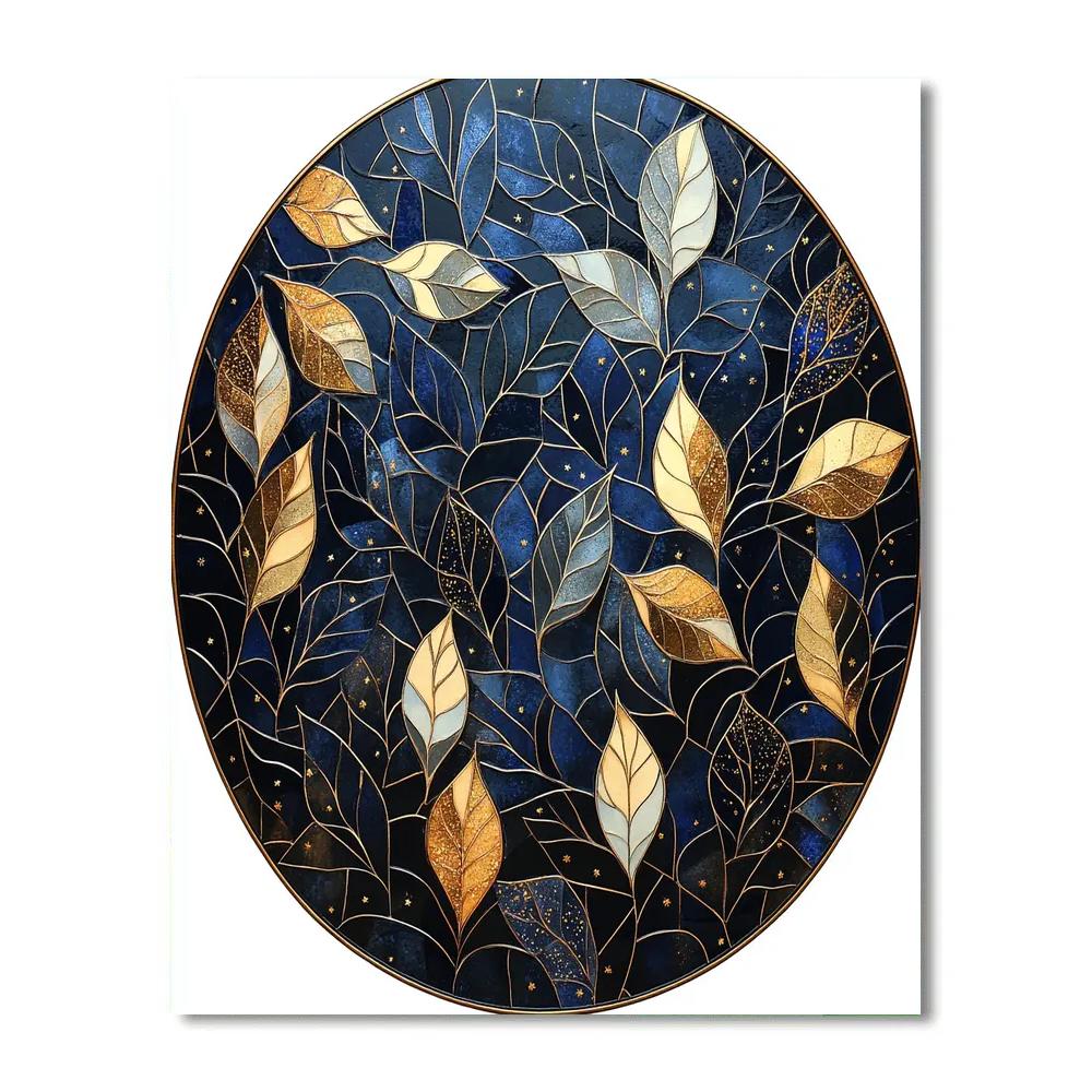 Gustav Klimt Inspired Midnight Canopy Of Mosaic Leaves DIY paint by numbers