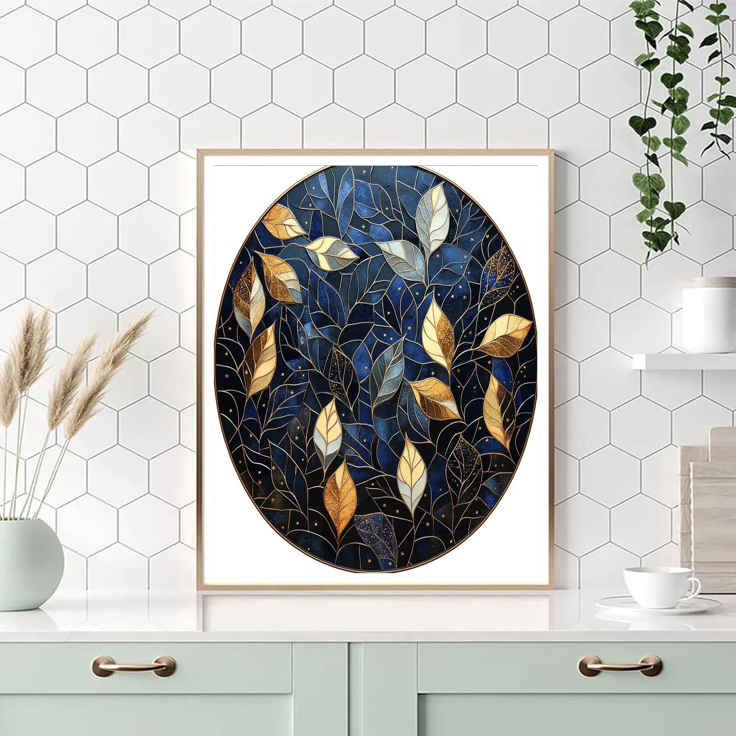 Gustav Klimt Inspired Midnight Canopy Of Mosaic Leaves DIY paint by numbers