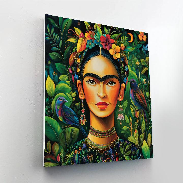 Frida Kahlo Inspired Portrait With Tropical Birds Painting by numbers kit