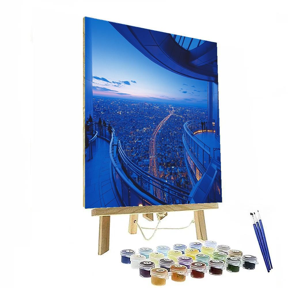 Umeda Sky Building Floating Garden Observatory - Osaka, Japan Painting by numbers kit