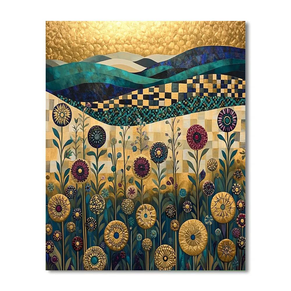 Gustav Klimt Inspired Alpine Meadow Tapestry Paint by numbers kits