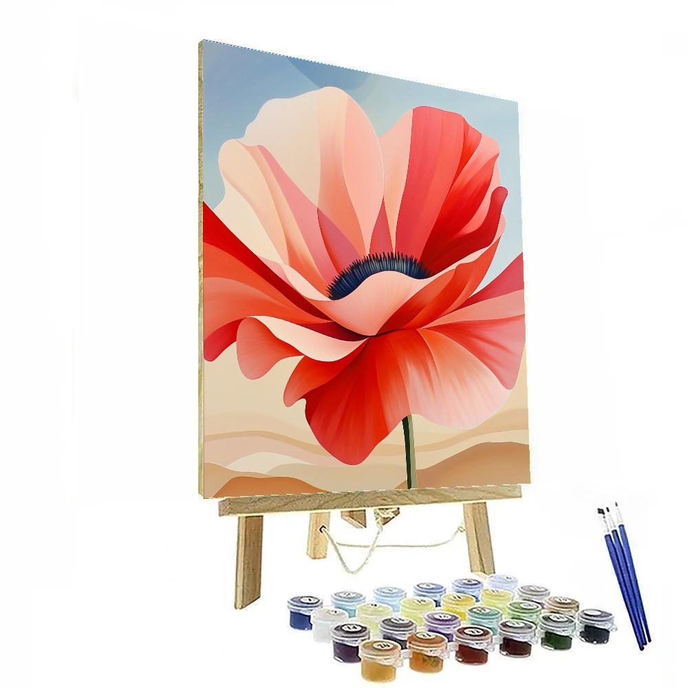 Georgia O’Keeffe Inspired Lunar Poppy Eclipse paint by numbers