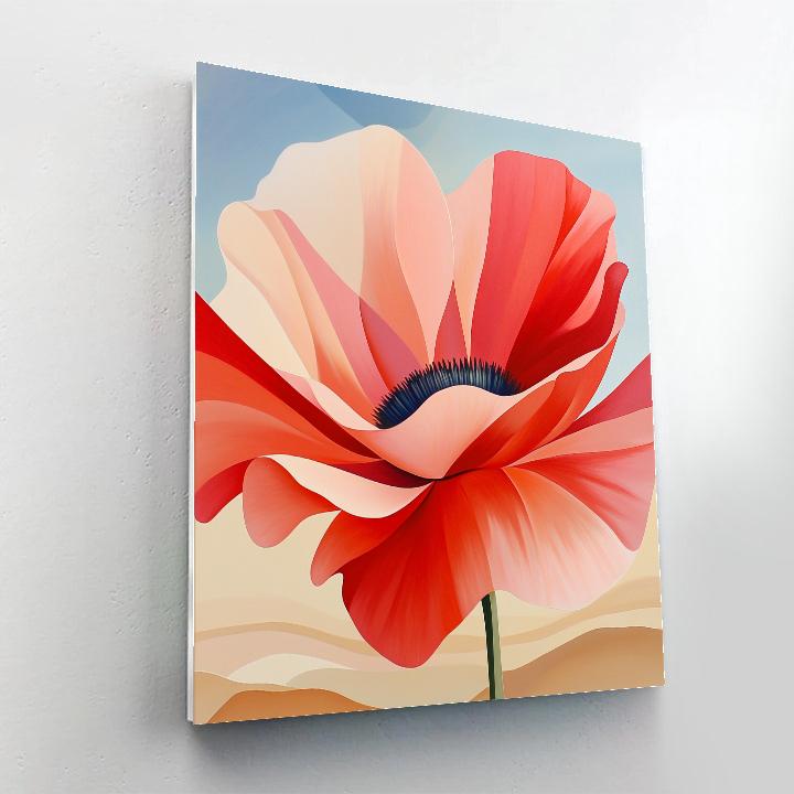 Georgia O’Keeffe Inspired Lunar Poppy Eclipse paint by numbers