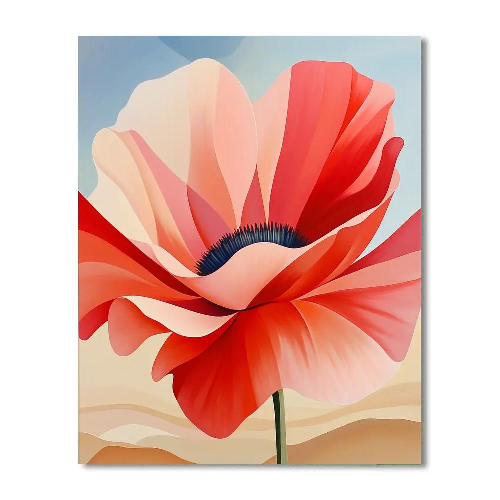Georgia O’Keeffe Inspired Lunar Poppy Eclipse paint by numbers