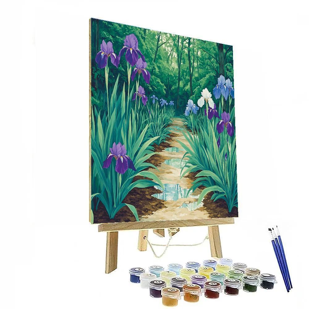 Claude Monet Inspired Spring Iris Border After Rain Painting by numbers kit