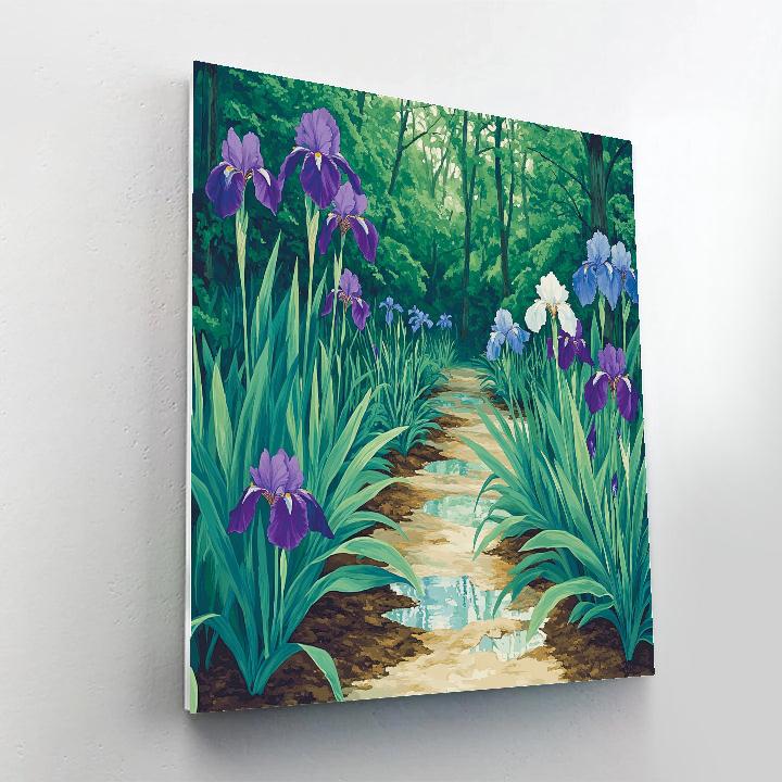 Claude Monet Inspired Spring Iris Border After Rain Painting by numbers kit