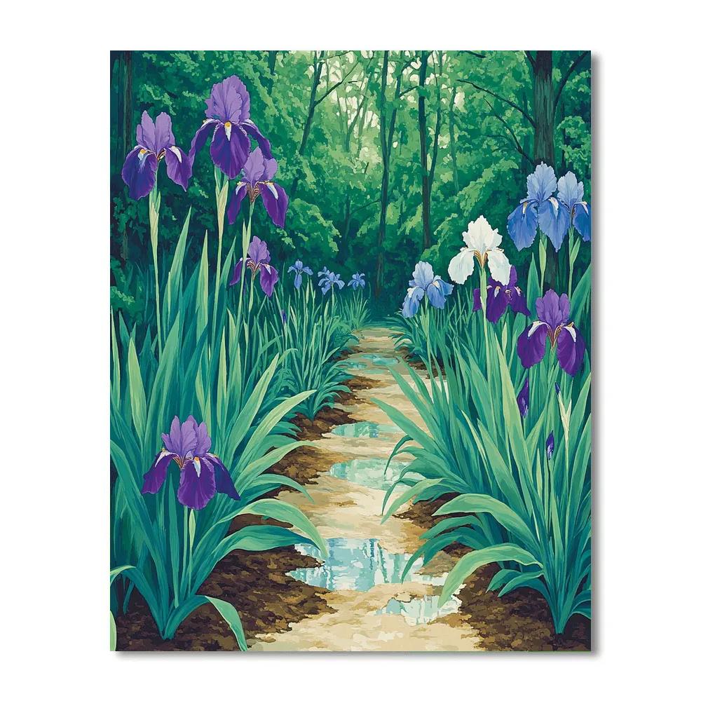 Claude Monet Inspired Spring Iris Border After Rain Painting by numbers kit
