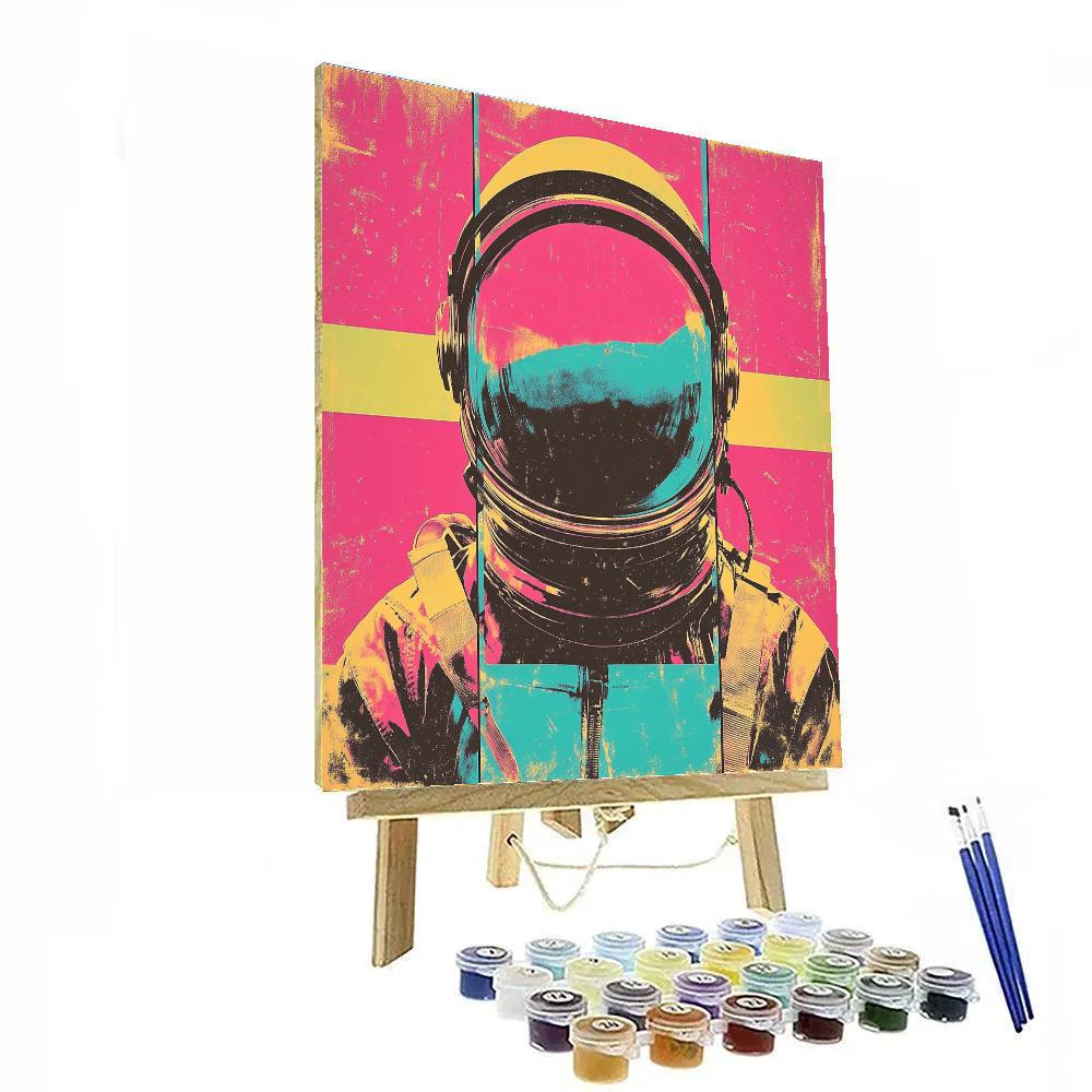 Andy Warhol Inspired Neon Astronaut Pop Portrait Numbered painting kits