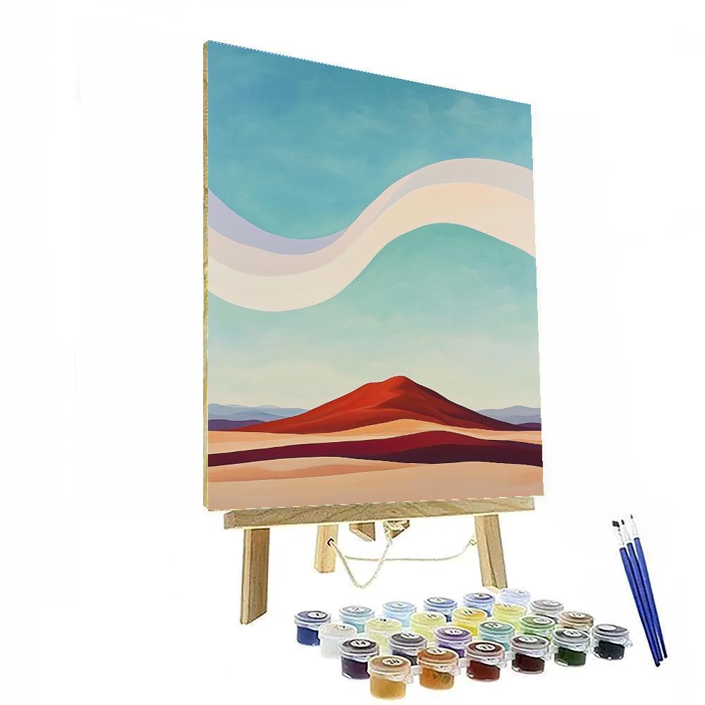 Georgia O’Keeffe Inspired Comet Wind Over Red Mesa Number painting
