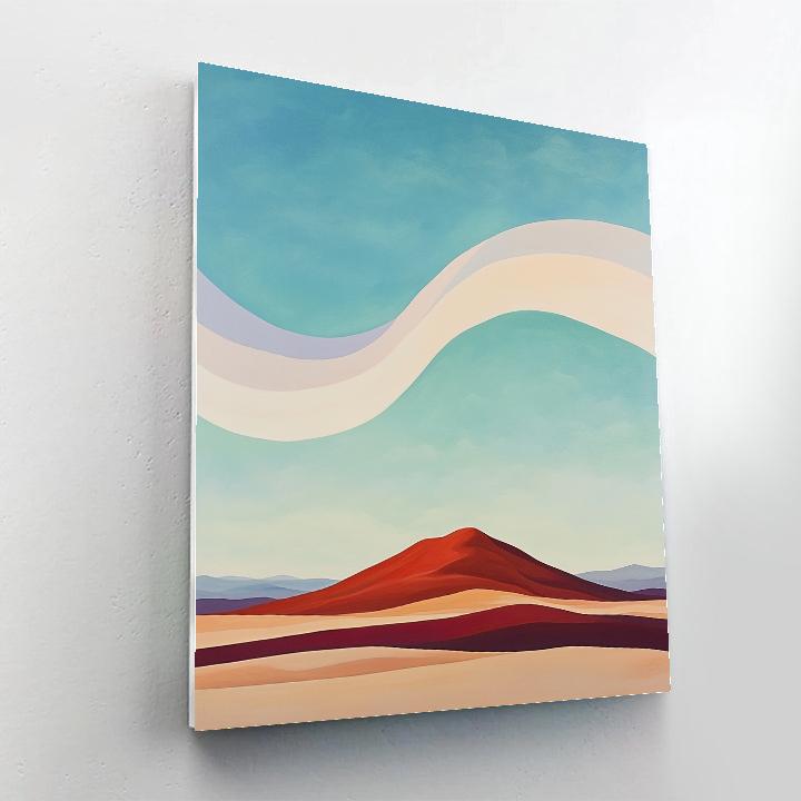 Georgia O’Keeffe Inspired Comet Wind Over Red Mesa Number painting