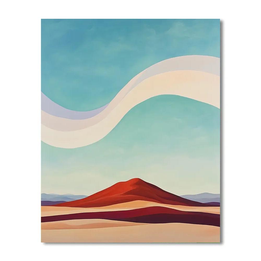 Georgia O’Keeffe Inspired Comet Wind Over Red Mesa Number painting