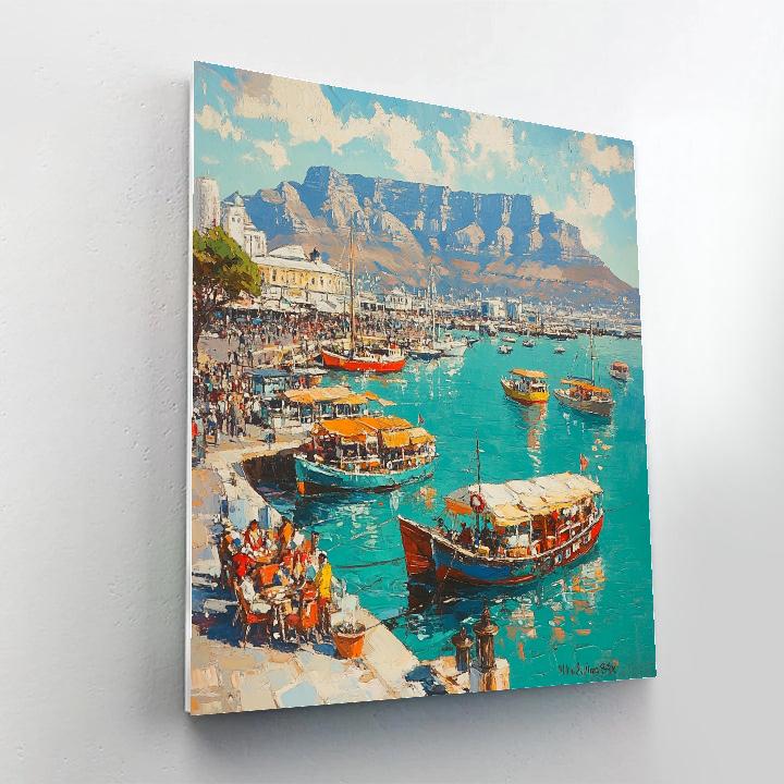 Cape Town Waterfront With Table Mountain Backdrop - Cape Town, South Africa Number painting