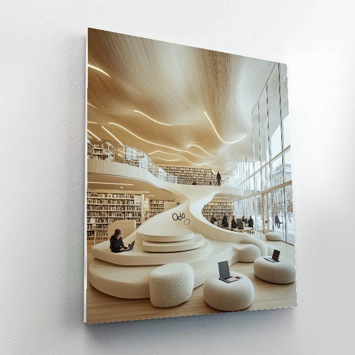 Helsinki Oodi Library Interior Staircase - Helsinki, Finland Paint by numbers kits