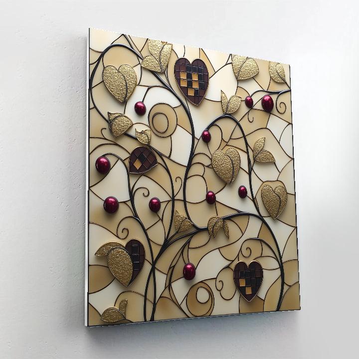 Gustav Klimt Inspired Autumn Vines In Bronze Filigree paint by number