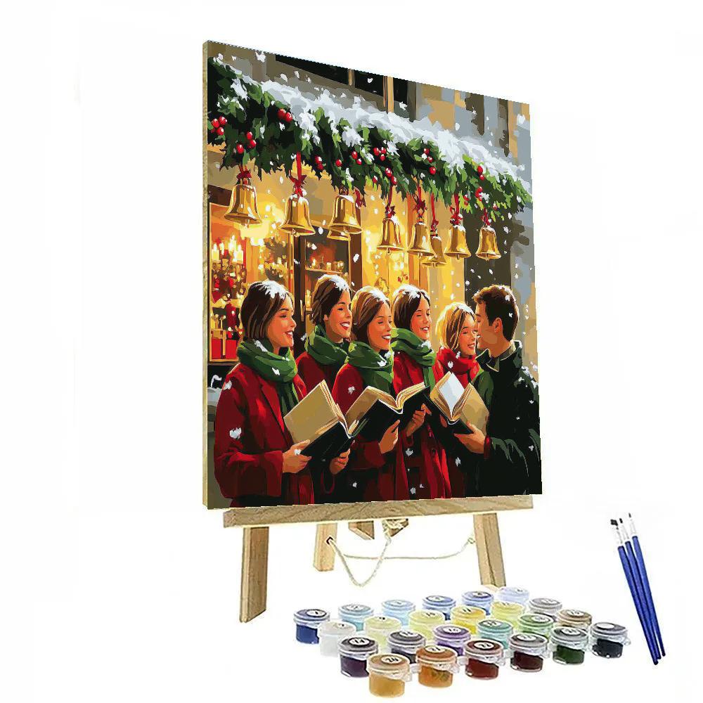 Choir Under Snowy Bells Number painting