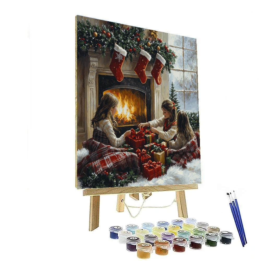 Hearthside Stocking Circle DIY paint by numbers