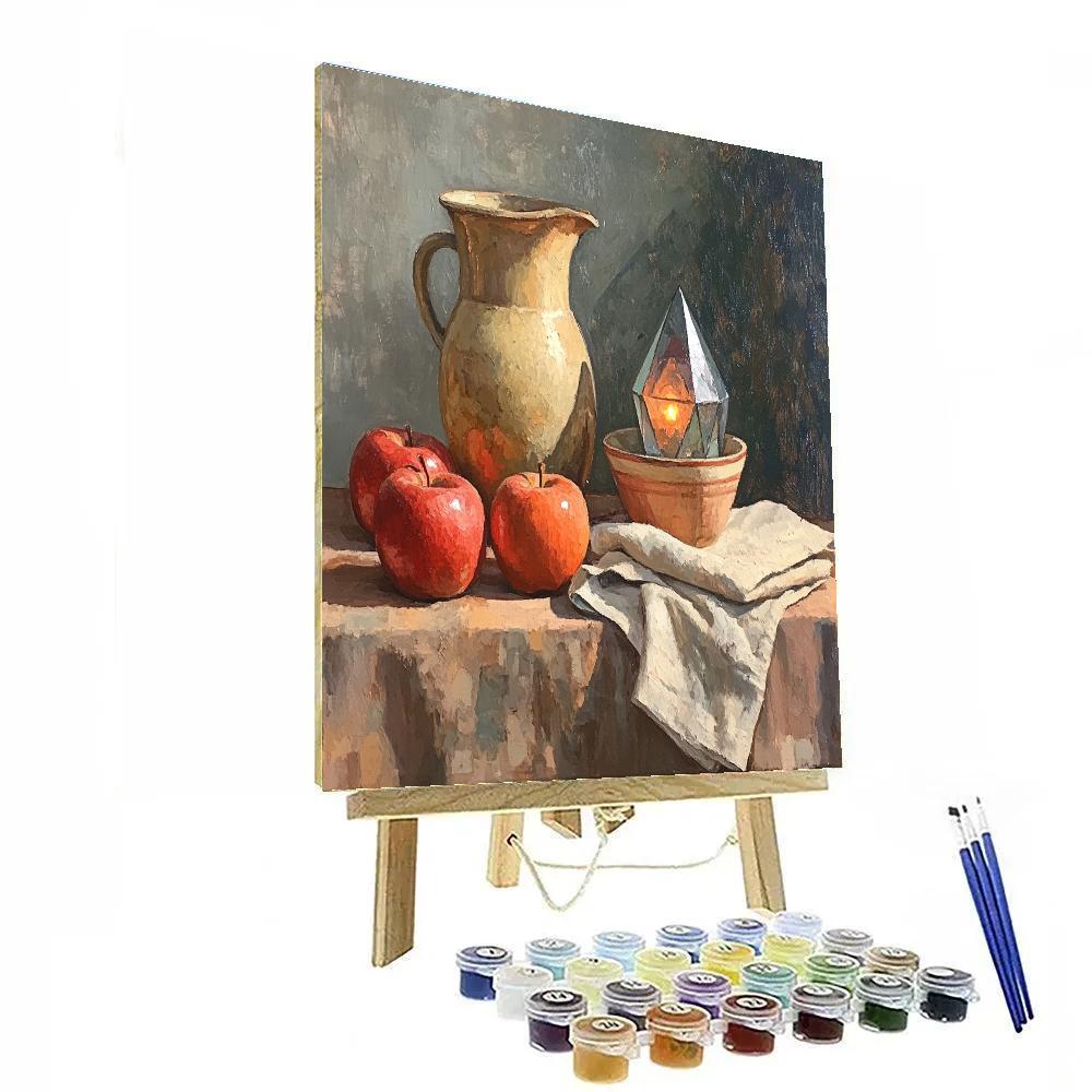 Paul Cézanne Inspired Still Life With Apples And Cosmic Crystal DIY paint by numbers