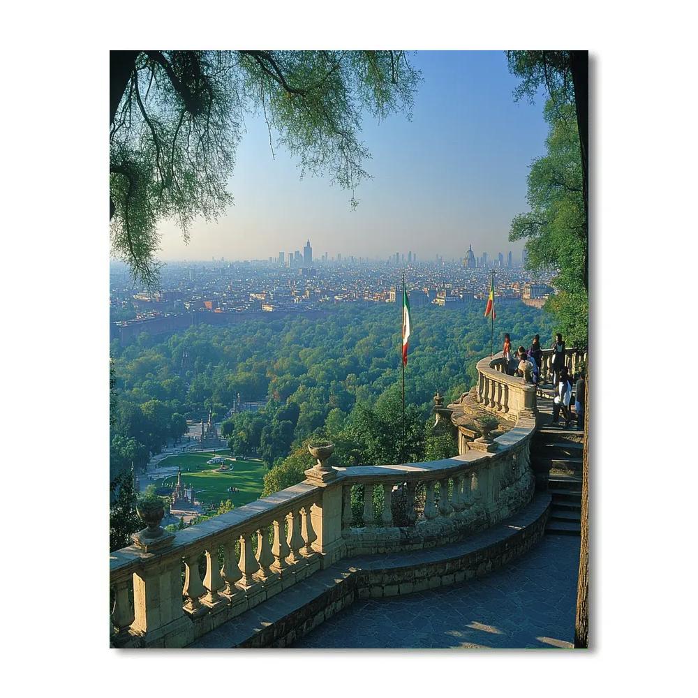 Mexico City Chapultepec Castle Viewpoint Over The City - Mexico City, Mexico Paint by numbers art