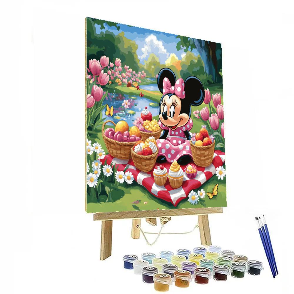 Minnie Mouse Spring Garden Picnic Disney Inspired Numbered painting kits