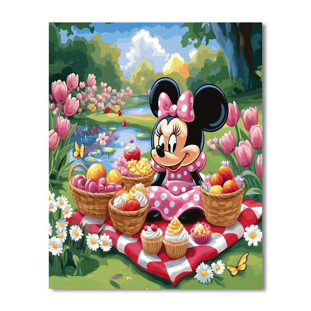 Minnie Mouse Spring Garden Picnic Disney Inspired Numbered painting kits