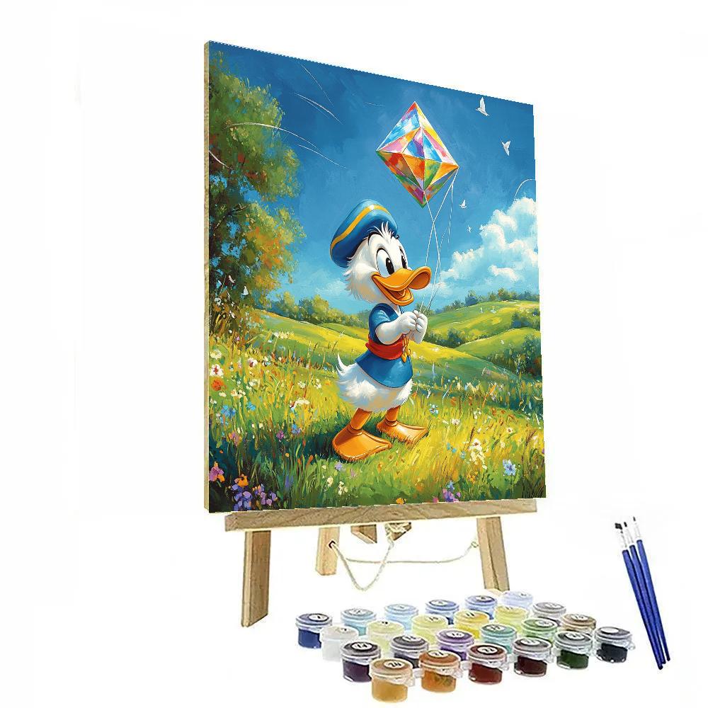 Donald Duck Windy Day Kite Fun Disney Inspired paint by number