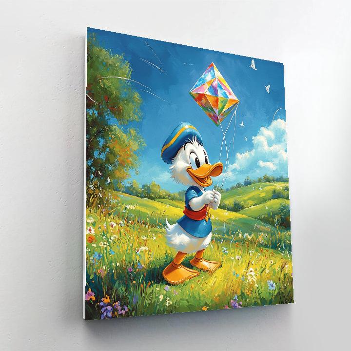 Donald Duck Windy Day Kite Fun Disney Inspired paint by number