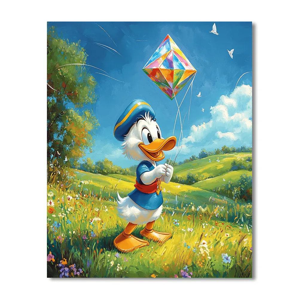 Donald Duck Windy Day Kite Fun Disney Inspired paint by number