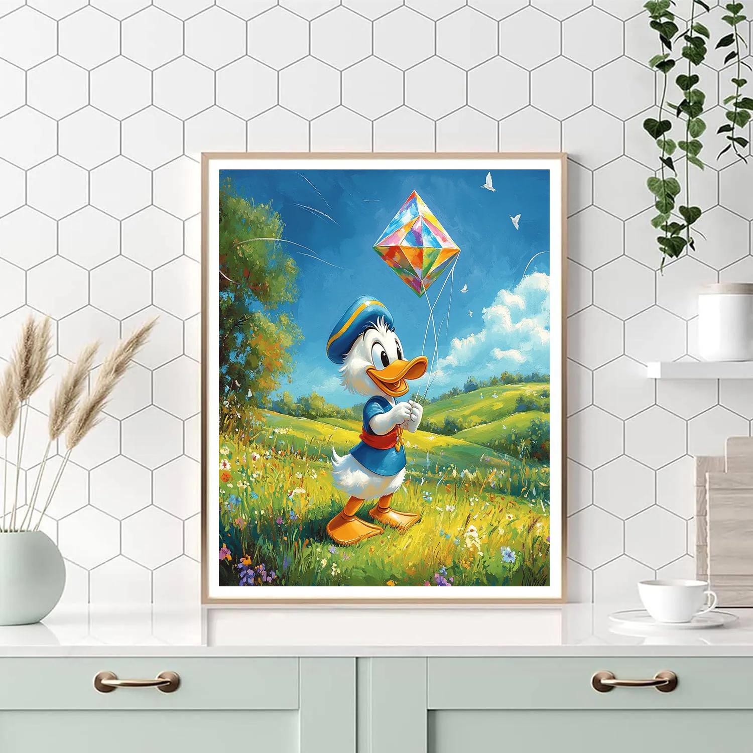 Donald Duck Windy Day Kite Fun Disney Inspired paint by number