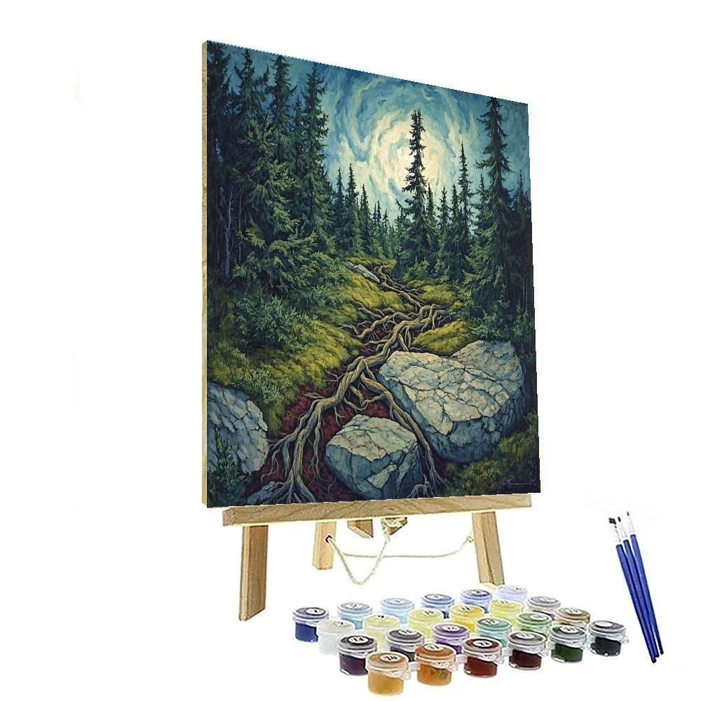 Arthur Lismer Inspired Boreal Undergrowth Vortex After The Gale Paint by numbers kits