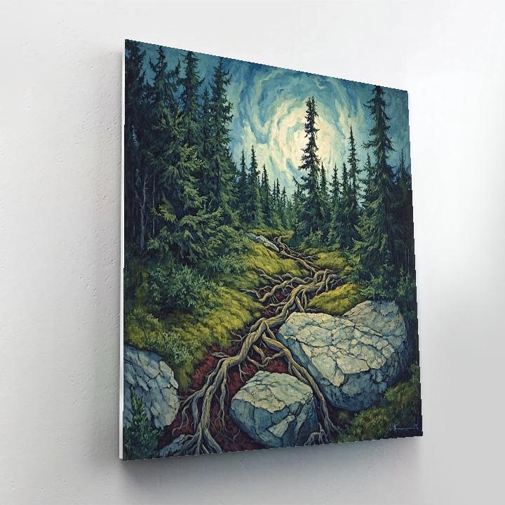 Arthur Lismer Inspired Boreal Undergrowth Vortex After The Gale Paint by numbers kits