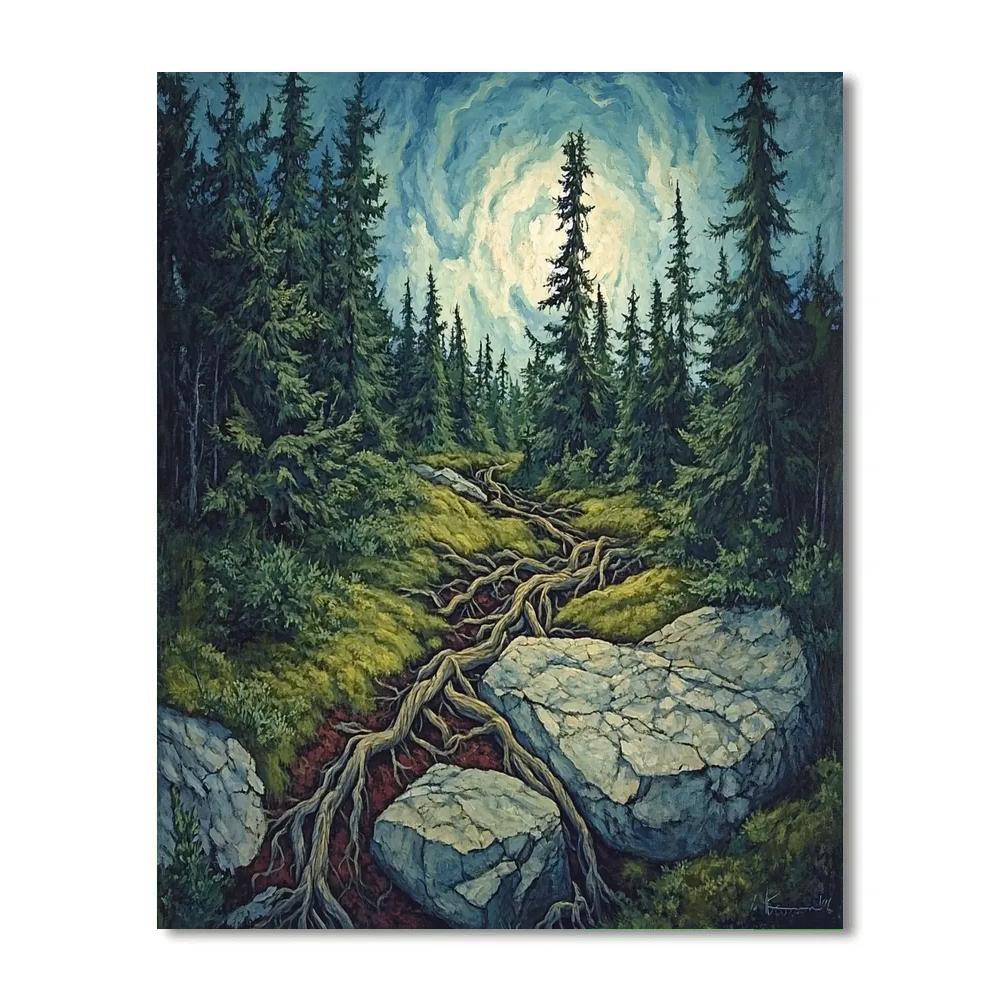 Arthur Lismer Inspired Boreal Undergrowth Vortex After The Gale Paint by numbers kits