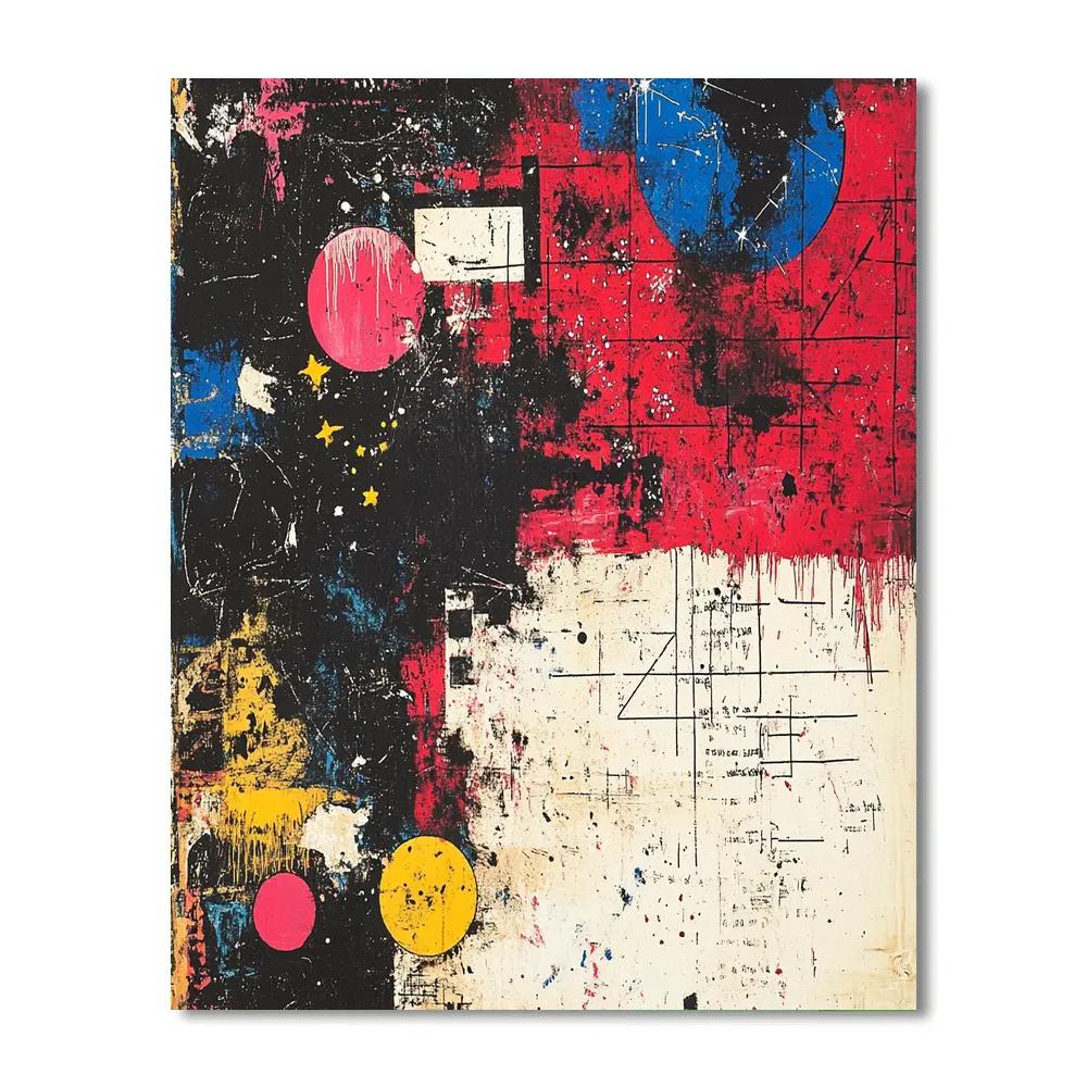 Jean-Michel Basquiat Inspired Nebula Syntax Uprising paint by numbers
