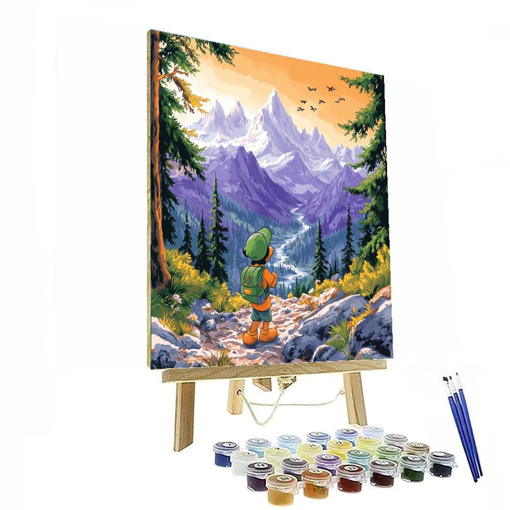 Goofy Mountain Trail Explorer Disney Inspired DIY paint by numbers