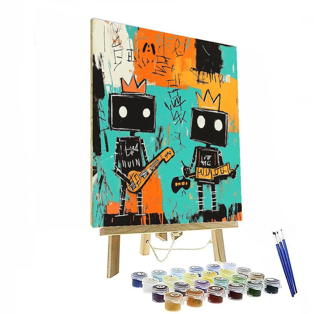 Jean Michel Basquiat Inspired Robot Jazz Session Paint by numbers art
