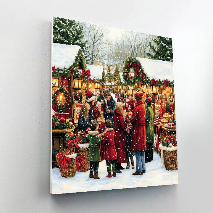 Snowy Market Of Holly Lanterns paint by numbers