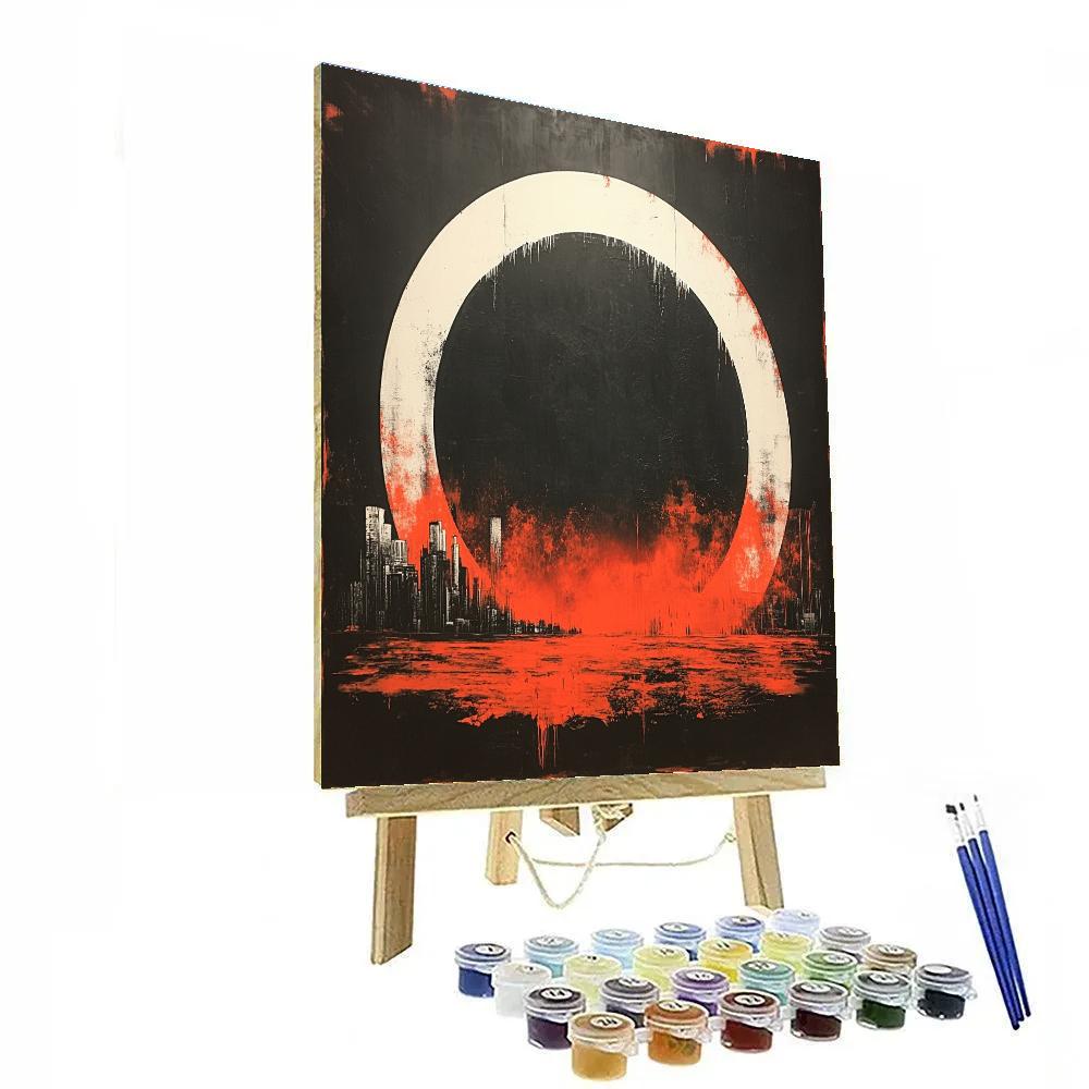 Banksy Inspired Carbon Debt Eclipse Paint by numbers art
