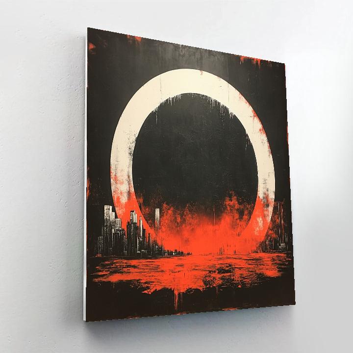 Banksy Inspired Carbon Debt Eclipse Paint by numbers art